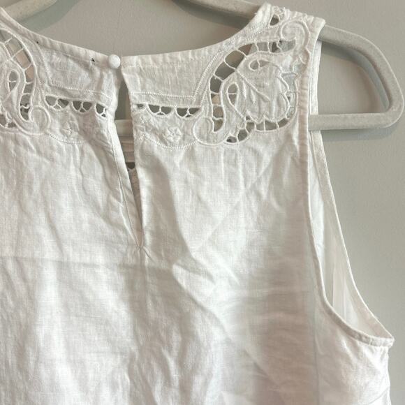 NWT J.Crew Maxine Eyelet Shift Dress In Linen White Size M - Picture 8 of 8